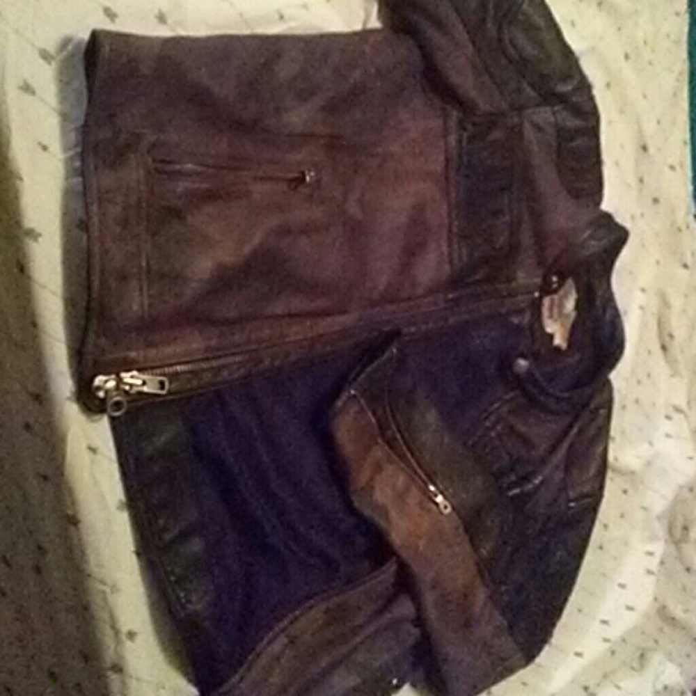 Leather Harley Davidson Mens Jacket - Picture 4 of 5